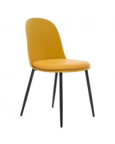 Moderná jdálenská stolička v žltej farbe.