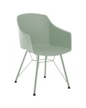 Jedálenská stolička v zelenej farbe.