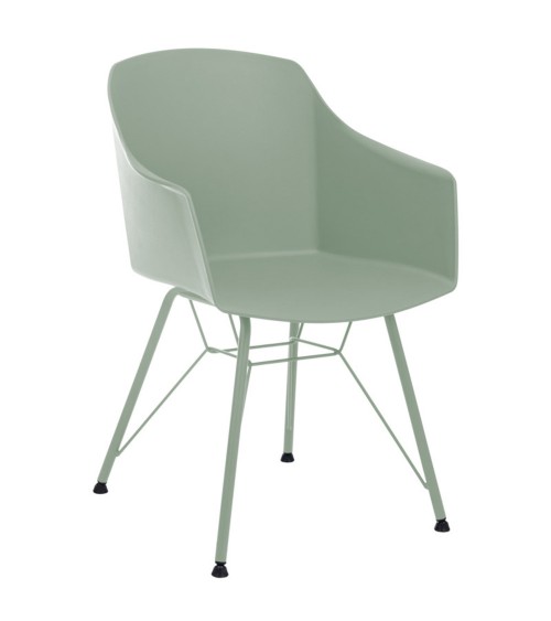 Jedálenská stolička v zelenej farbe.