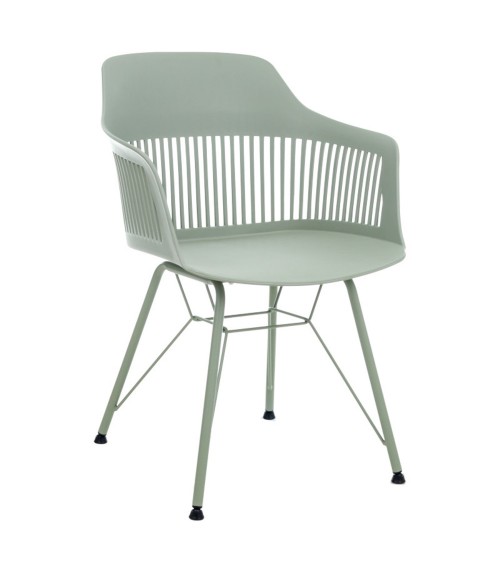 Moderné jedálenské stoličky v zelenej farbe.